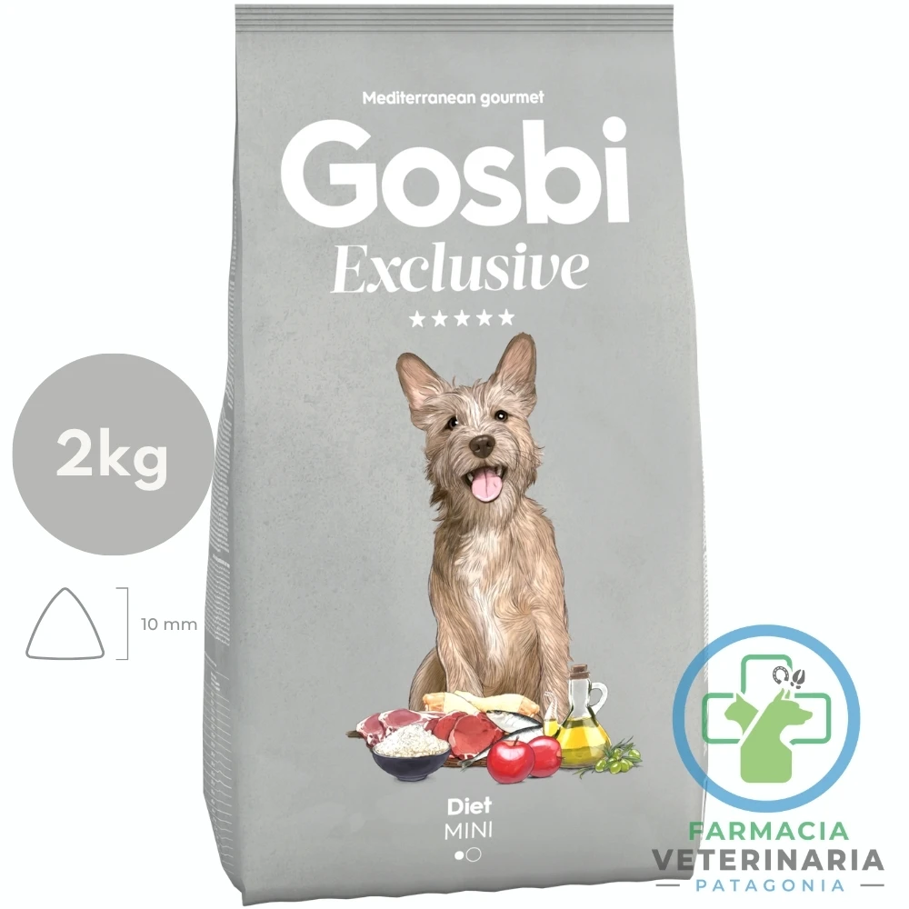 alimento-diet-perro-adulto-gosbi-low-grain-pollo-cordero-raza-pequeña-2-kg EXCLUSIVE DIET MINI 2 KG Alimento Light para perros Pequeños - Imagen 1