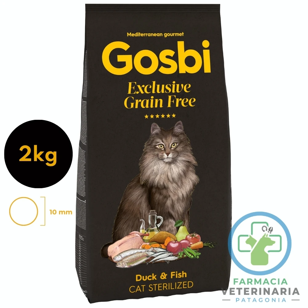 alimento-gato-adulto-esterilizado-gosbi-grain-free-pato-trucha-2-kg GRAIN FREE ADULT STERILIZED DUCK & FISH 2 KG Para gatos - Imagen 1