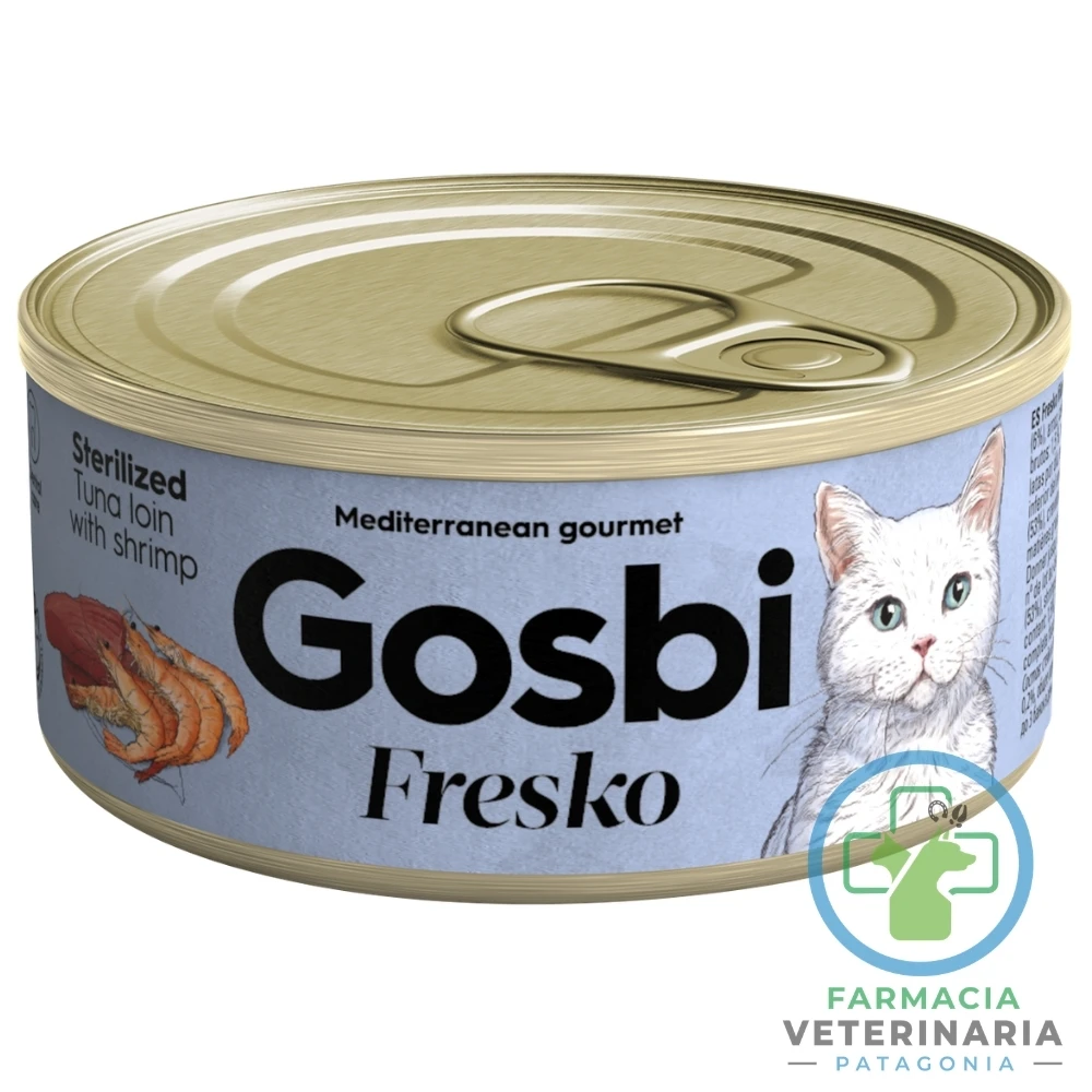 alimento-gato-adulto-esterilizado-humedo-complementario-gourmet-gosbi-atun-camaron-70-g FRESKO CAT STERILIZED TUNA LOIN WITH SHRIMP 70 G - Imagen 1
