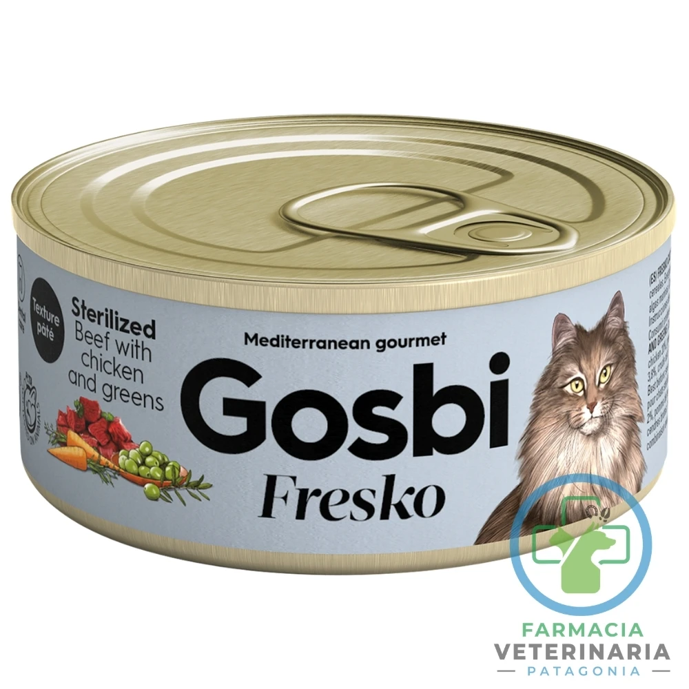 alimento-gato-adulto-humedo-complementario-gourmet-gosbi-vacuno-pollo-aceituna-70-g FRESKO CAT STERILIZED BEEF WITH CHICKEN & GREENS 70 G - Imagen 1