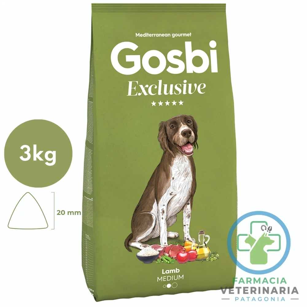 alimento-perro-adulto-gosbi-low-grain-cordero-raza-mediana-3-kg EXCLUSIVE LAMB MEDIUM 3 KG Alimento de Cordero para perros - Imagen 1