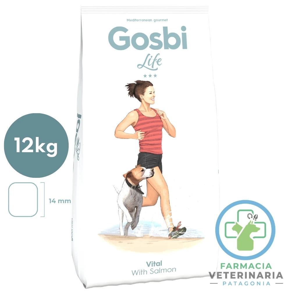 alimento-perro-adulto-gosbi-pollo-salmon-12-kg LIFE VITAL WITH SALMON 12 KG Alimento para perros Adultos - Imagen 1