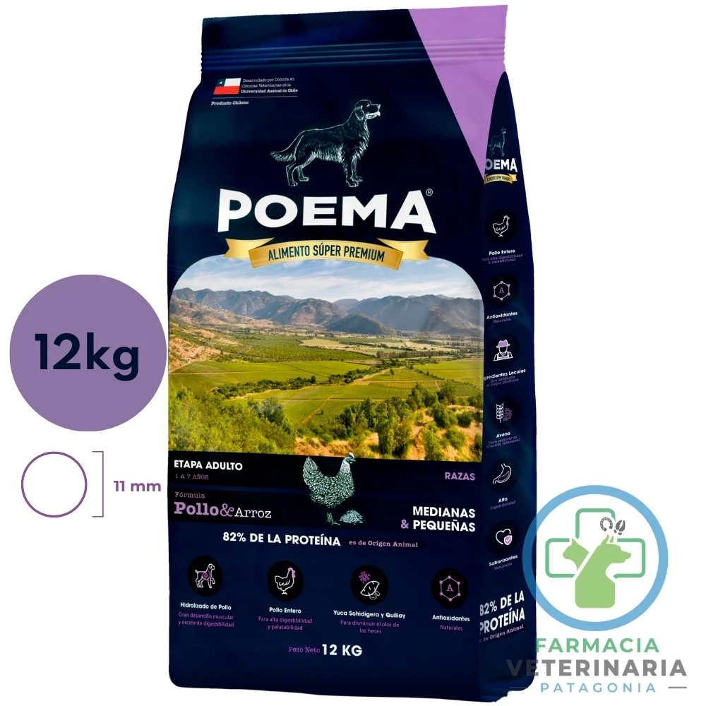 alimento-perro-adulto-razas-pequenas-medianas-poema-proteina-hidrolizada-pollo-arroz-12-kg POEMA POLLO & ARROZ ADULTOS 12 KG Alimento para perros - Imagen 1