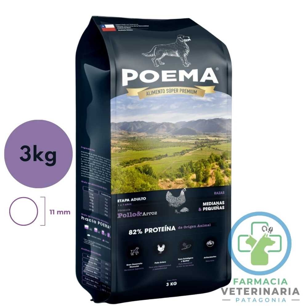 alimento-perro-adulto-razas-pequenas-medianas-poema-proteina-hidrolizada-pollo-arroz-3-kg POEMA POLLO & ARROZ ADULTOS 3 KG Alimento para perros - Imagen 1