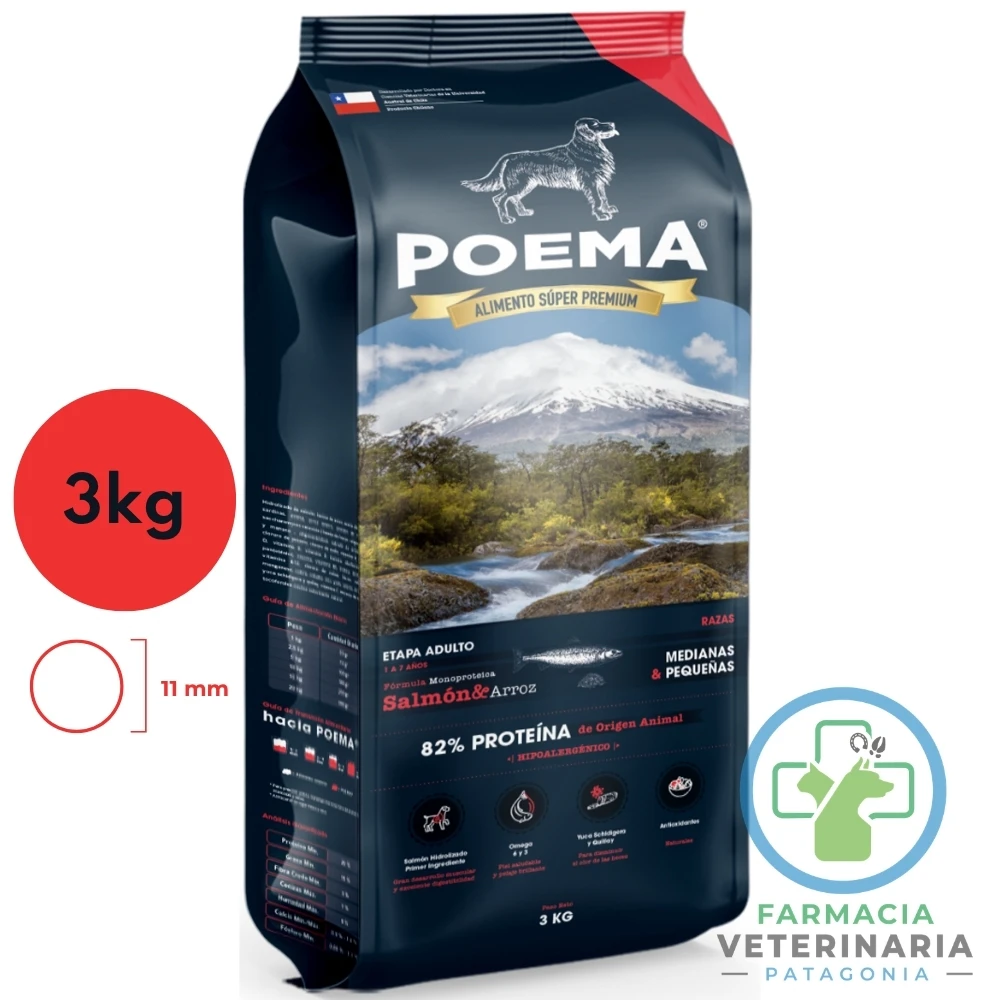 alimento-perro-adulto-razas-pequenas-medianas-poema-proteina-hidrolizada-salmon-arroz-3-kg POEMA SALMÓN & ARROZ ADULTOS 3 KG Alimento Hipoalergénico - Imagen 1