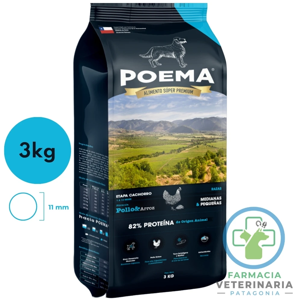 alimento-perro-cachorro-razas-pequenas-medianas-poema-proteina-hidrolizada-pollo-arroz-3-kg POEMA POLLO & ARROZ CACHORROS 3 KG Alimento para cachorros - Imagen 1
