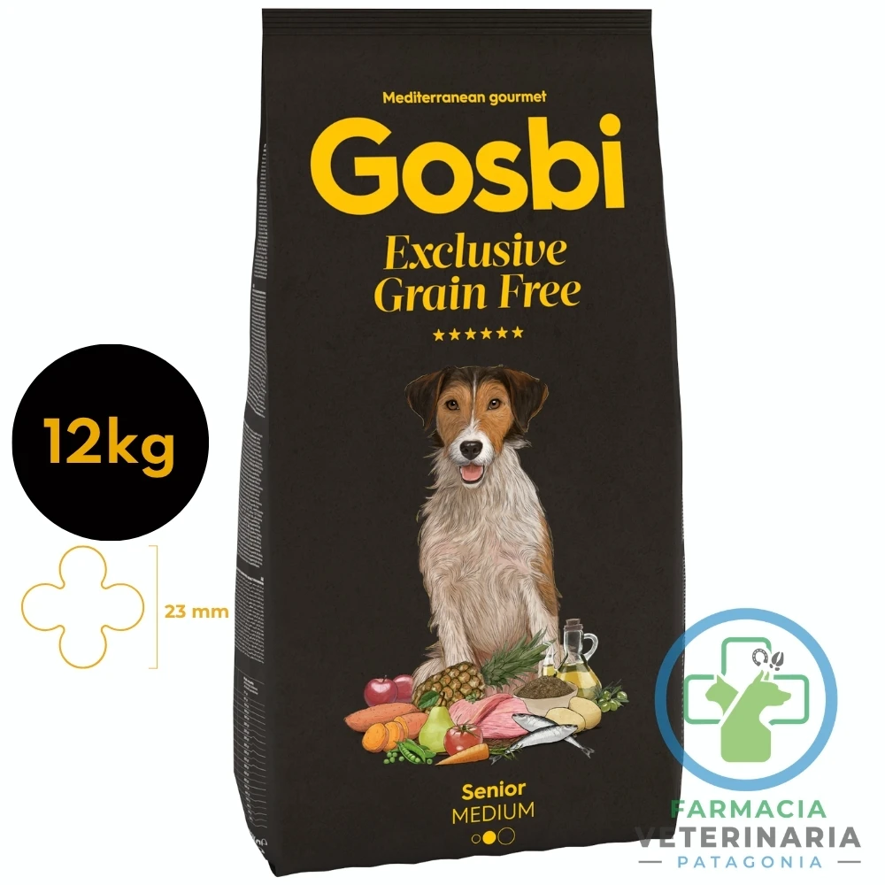 alimento-perro-senior-gosbi-grain-free-pavo-raza-mediana-12-kg GRAIN FREE SENIOR MEDIUM 12 KG Alimento para perros Senior - Imagen 1
