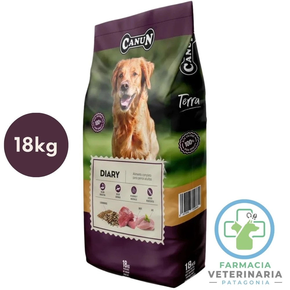 alimento-perros-adultos-baja-actividad-canun-terra-diary-18-kg-buey-ave-omega-3 CANUN TERRA DIARY 18 KG Alimento de mantención - Imagen 1