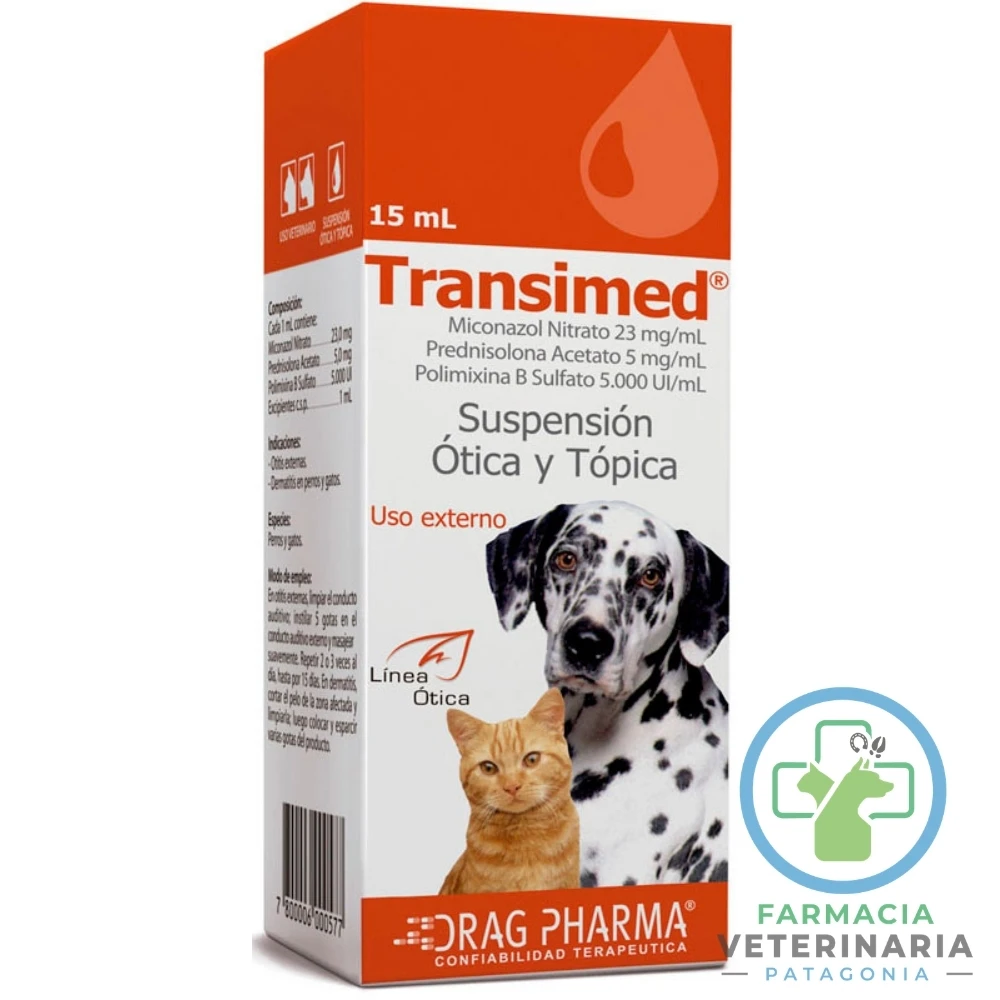 antibiotico-antifungico-antinflamatorio-otitis-herida-piel-transimed-suspension-15-ml TRANSIMED SUSPENSIÓN 15 ML Tratamiento Otitis y Dermatitis - Imagen 1
