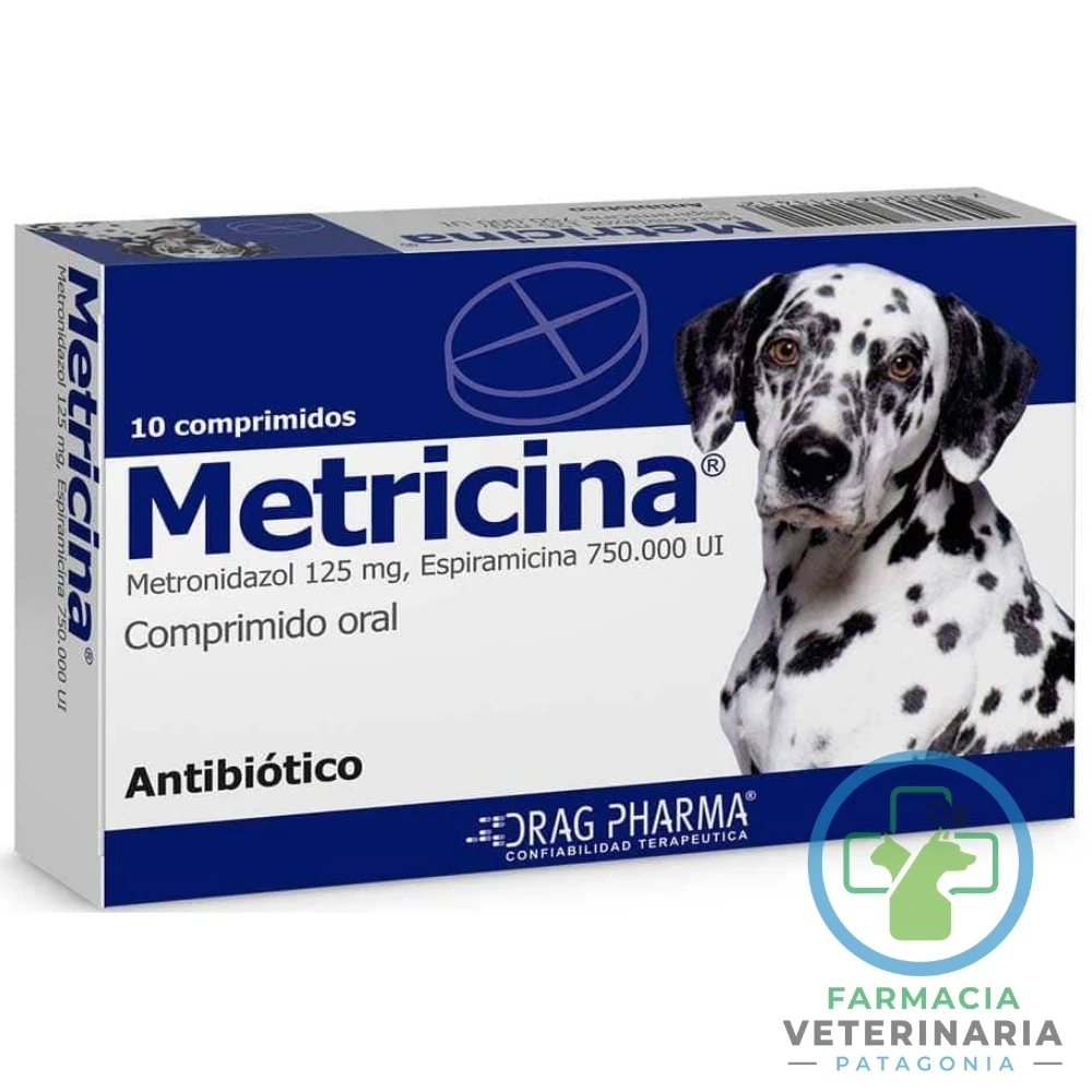antibiotico-gengivitis-destartraje-perro-metricina-125-mg-750000-ui-10-comrimidos METRICINA 125 MG 10 COMPRIMIDOS Antibiótico Bucal - Imagen 1