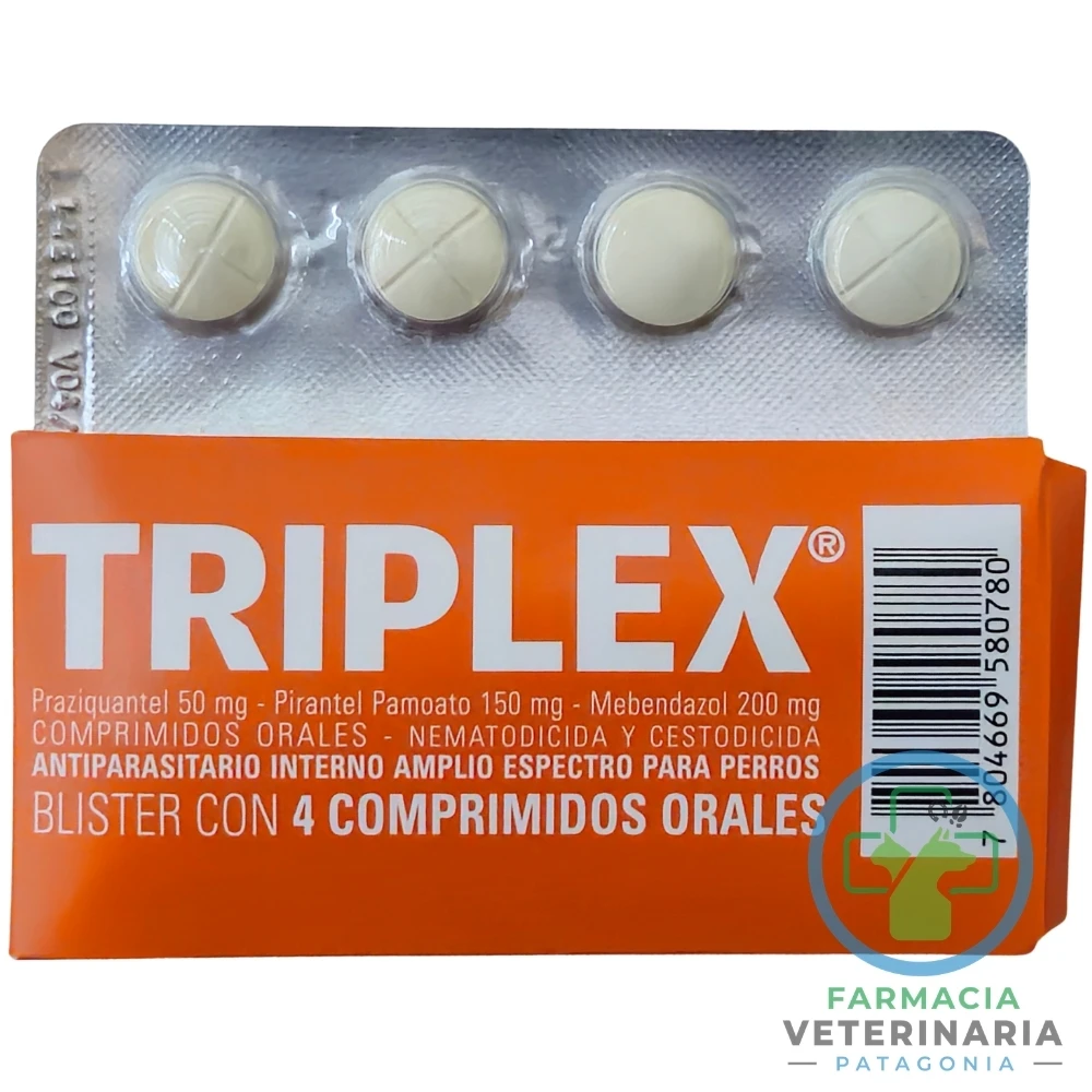 antiparasitario-amplio-espectro-perro-gusanos-tenias-triplex-sachet-de-4-comprimidos-para-10-kg TRIPLEX SACHET 4 COMPRIMIDOS Desparasitante para perros - Imagen 1