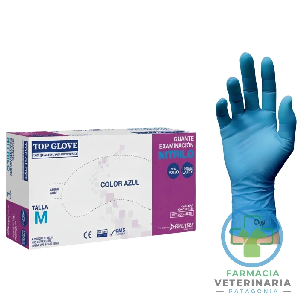 guante-nitrilo-azul-top-glove-m-con-polvo-examen GUANTE EXAMEN NITRILO C/P AZUL TOP GLOVE M Para examen - Imagen 1