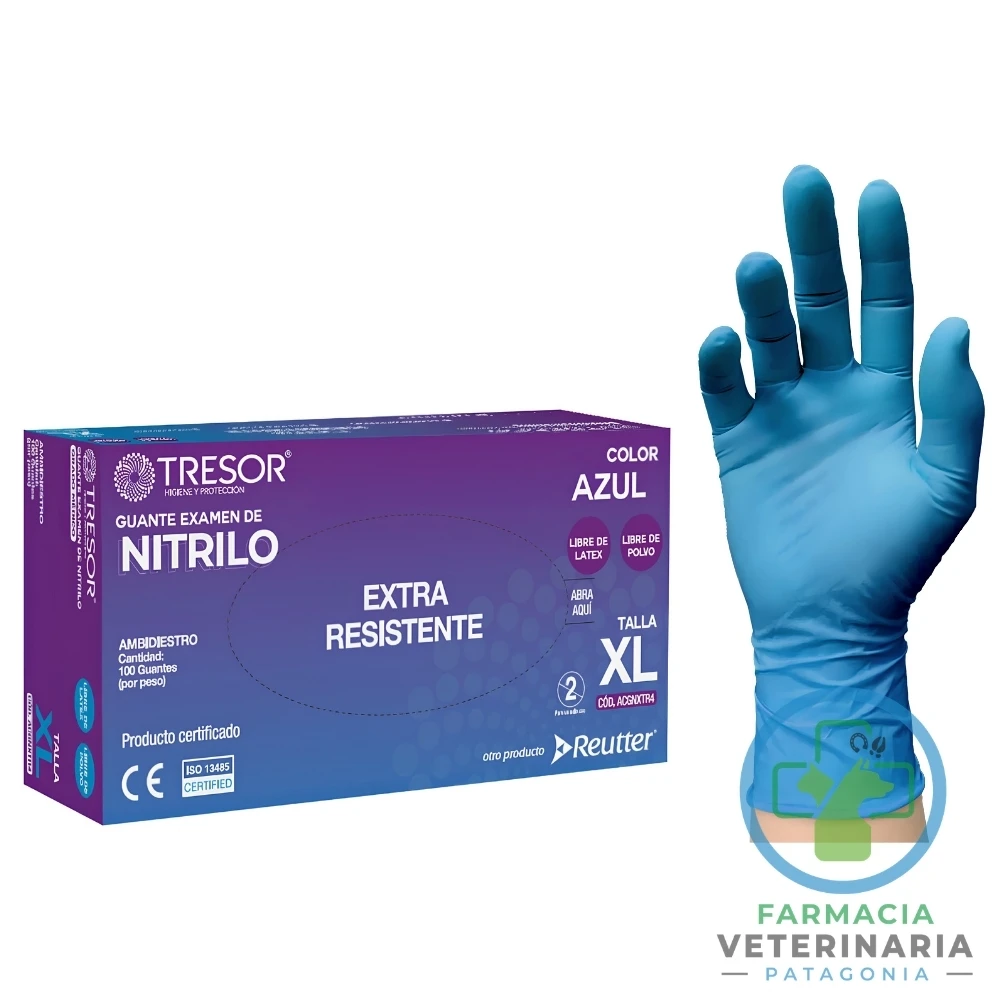 guante-nitrilo-extra-resistente-tresor-xl-sin-polvo GUANTE NITRILO EXTRA RESISTENTE S/P AZUL TRESOR XL - Imagen 1