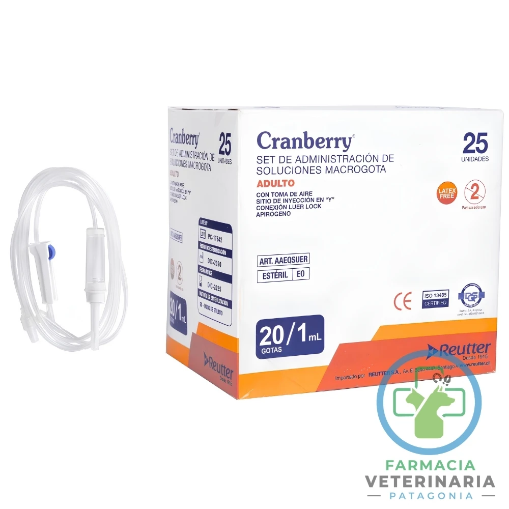 set-administracion-soluciones-macrogoteo-cranberry-20g-ml-infusion SET ADMINISTRACIÓN DE SOLUCIONES MACROGOTEO 20G/ML Para IV - Imagen 1