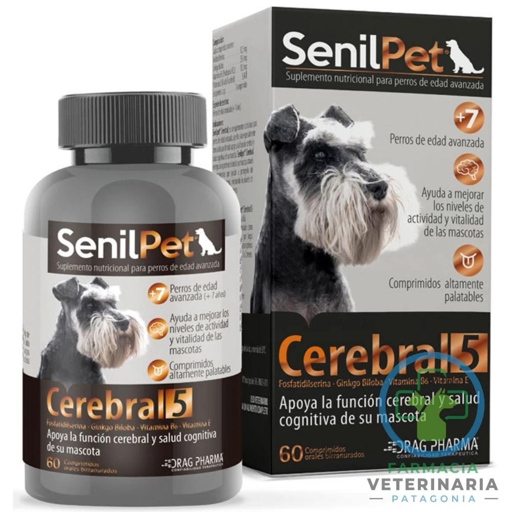 suplemento-cerebral-cognitivo-senior-perro-raza-pequena-vitalidad-senilpet SENILPET CEREBRAL 5 60 COMPRIMIDOS Suplemento para Seniors - Imagen 1