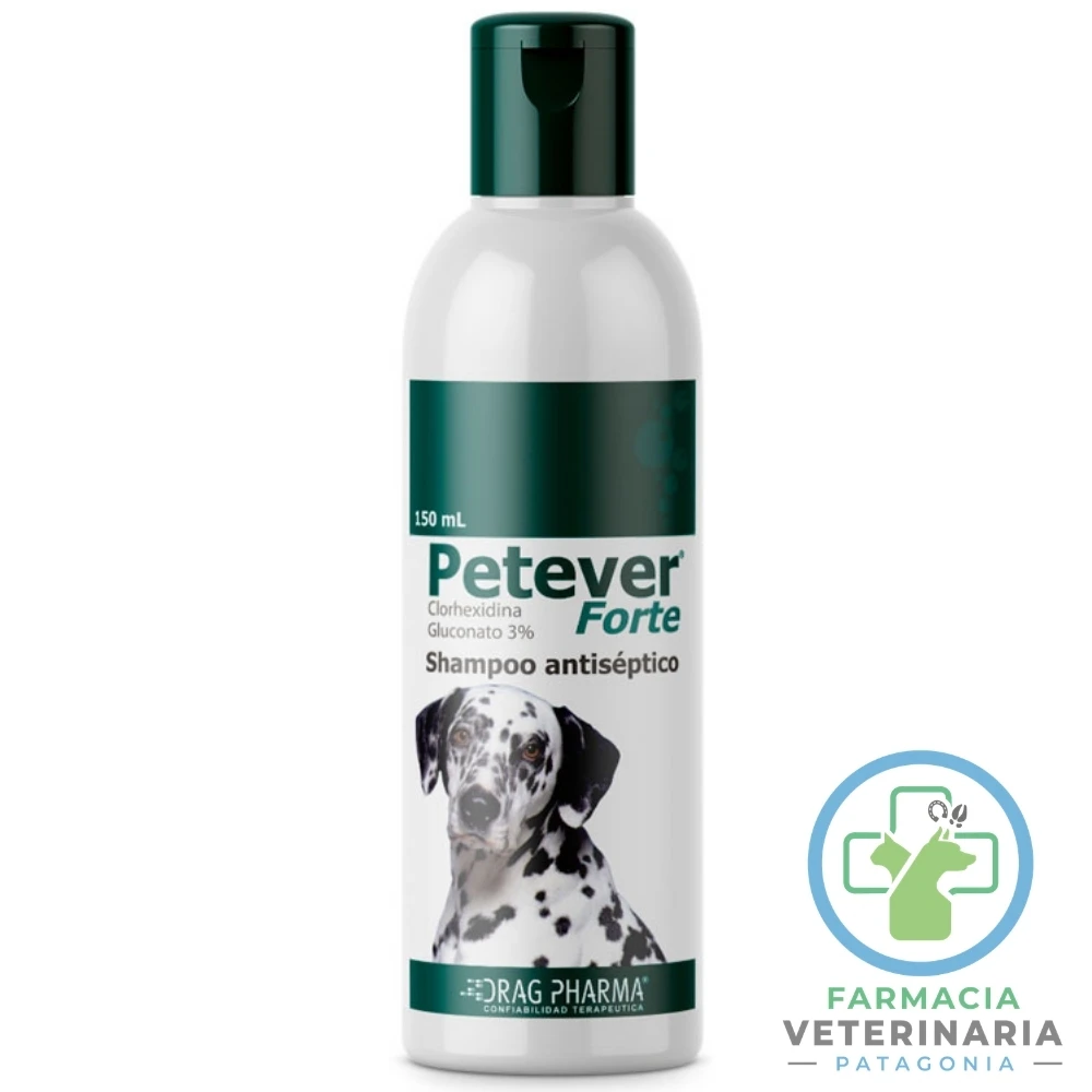 tratamiento-clorhexidina-pioderma-infeccion-piel-malassezia-bacterias-levaduras-perro-petever-shampoo-forte-150-ml PETEVER SHAMPOO FORTE 150 ML Shampoo Antiséptico para Perros - Imagen 1